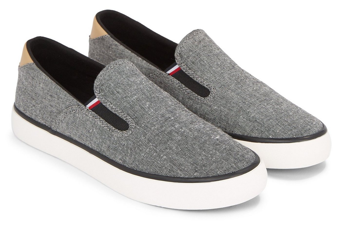 Tommy Hilfiger TH HI VULC LOW SLIPON CHAMBRAY Slipper Slip-On Sneaker, Freizeitschuh mit praktischen Stretcheinsätzen von Tommy Hilfiger