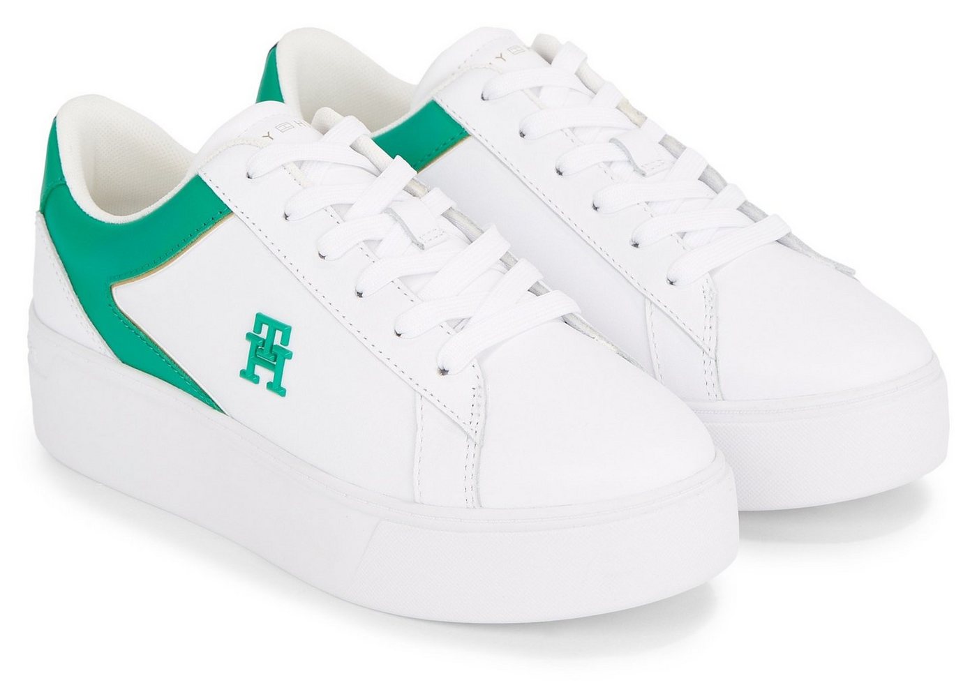 Tommy Hilfiger TH PLATFORM COURT SNEAKER Plateausneaker mit Kontrastbesatz, Freizeitschuh, Halbschuh, Schnürschuh von Tommy Hilfiger