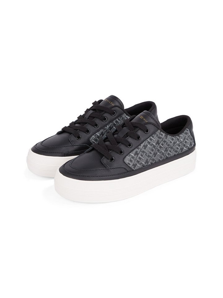 Tommy Hilfiger VULC LEATHER SNEAKER MONOGRAM Plateausneaker, Freizeitschuh, Halbschuh, Schnürschuh mit Allover-Logoprint Tommy Hilfiger VULC LEATHER SNEAKER MONOGRAM Plateausneaker, Freizeitschuh, Halbschuh, Schnürschuh mit Allover-Logoprint von Tommy Hilfiger