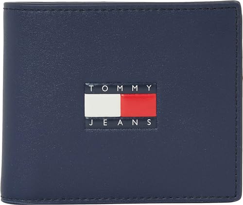 Tommy Jeans TJM Heritage Leather CC & Coin Geldbörse, Dunkelblau (Dark Night Navy) von Tommy Jeans