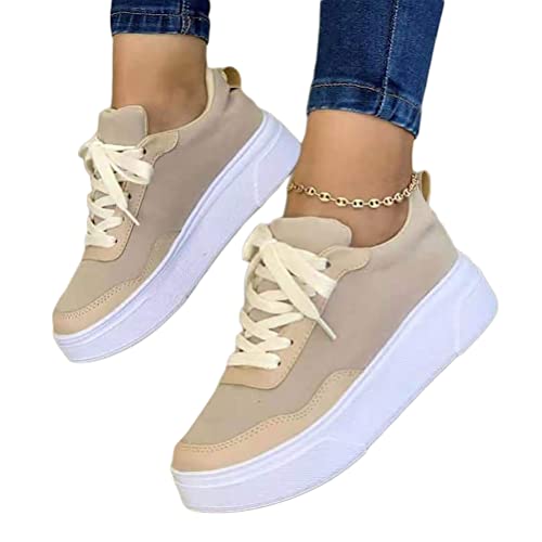 Tomwell Damen Canvas Schuhe Sneaker Flacher Alltagsschuhe Leichte Atmungsaktiv Beiläufige Turnschuhe Walkingschuhe Frühling Sommer Freizeitschuhe Sportschuhe Aprikose 37 EU von Tomwell