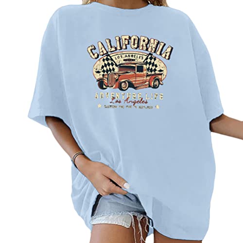Tomwell Damen Oversized T-Shirt Sommer Kurzarm Grafikdruck Tunika Lose Rundhals Buchstaben Longshirt Frauen Sport Oberteile Lustig Streetwear Teenager Mädchen Tops Lang Blau S Tomwell Damen Oversized T-Shirt Sommer Kurzarm Grafikdruck Tunika Lose Rundhals Buchstaben Longshirt Frauen Sport Oberteile Lustig Streetwear Teenager Mädchen Tops Lang Blau S von Tomwell