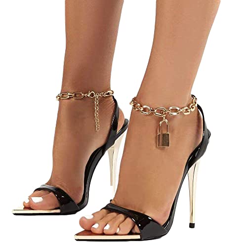 Tomwell Damen Sommer Offene Zehe Spitz Sexy Metallkette Stöckelabsatz Hohe Hacke Schnuerschuh Sandalen Sandalette High Heel A Schwarz 43 EU Tomwell Damen Sommer Offene Zehe Spitz Sexy Metallkette Stöckelabsatz Hohe Hacke Schnuerschuh Sandalen Sandalette High Heel A Schwarz 43 EU von Tomwell