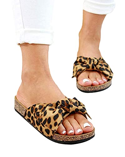 Tomwell Damen Sommer Sandalen Mit Fußbett Pantoletten Mit Schleife Flache Sommerschuhe Strand Schuhe Offen Slipper Sommer Damenschuhe Leopard 39 EU Tomwell Damen Sommer Sandalen Mit Fußbett Pantoletten Mit Schleife Flache Sommerschuhe Strand Schuhe Offen Slipper Sommer Damenschuhe Leopard 39 EU von Tomwell