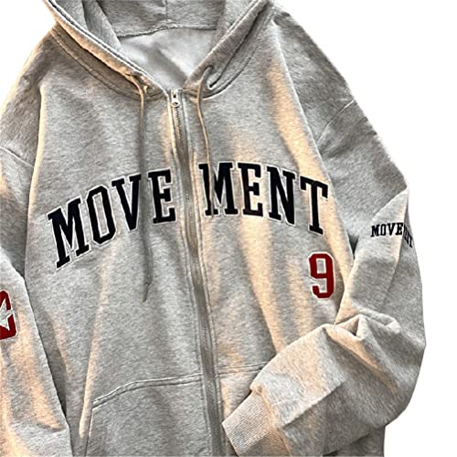 Tomwell Damen Y2K Jacke Zip Up Hoodies Harajuku Hip Hop Sweatshirt Vintage Goth Druck Kapuzenjacke Straßenmode Unisex Kordelzug Sweatjacke mit Kapuze 90er E-Girl Top B Grau M Tomwell Damen Y2K Jacke Zip Up Hoodies Harajuku Hip Hop Sweatshirt Vintage Goth Druck Kapuzenjacke Straßenmode Unisex Kordelzug Sweatjacke mit Kapuze 90er E-Girl Top B Grau M von Tomwell