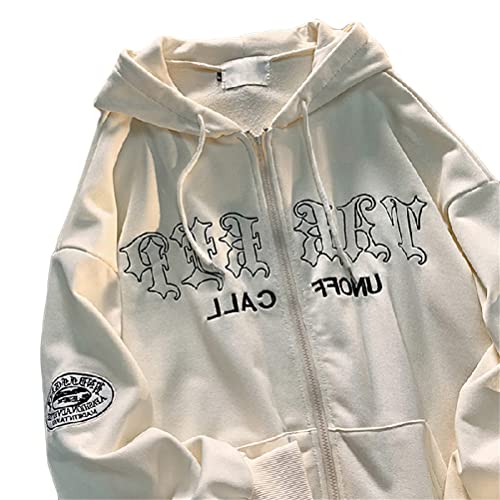 Tomwell Damen Y2K Jacke Zip Up Hoodies Harajuku Hip Hop Sweatshirt Vintage Goth Druck Kapuzenjacke Straßenmode Unisex Kordelzug Sweatjacke mit Kapuze 90er E-Girl Top E Aprikose XL Tomwell Damen Y2K Jacke Zip Up Hoodies Harajuku Hip Hop Sweatshirt Vintage Goth Druck Kapuzenjacke Straßenmode Unisex Kordelzug Sweatjacke mit Kapuze 90er E-Girl Top E Aprikose XL von Tomwell
