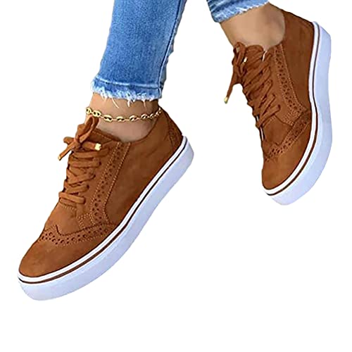 Tomwell Low-Cut Sneaker Canvas Flache Schuhe Damen Freizeitschuhe Damen Sommer Frühling Turnschuhe Braun 38 EU Tomwell Low-Cut Sneaker Canvas Flache Schuhe Damen Freizeitschuhe Damen Sommer Frühling Turnschuhe Braun 38 EU von Tomwell