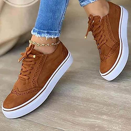 Tomwell Low-Cut Sneaker Canvas Flache Schuhe Damen Freizeitschuhe Damen Sommer Frühling Turnschuhe Braun 39 EU von Tomwell