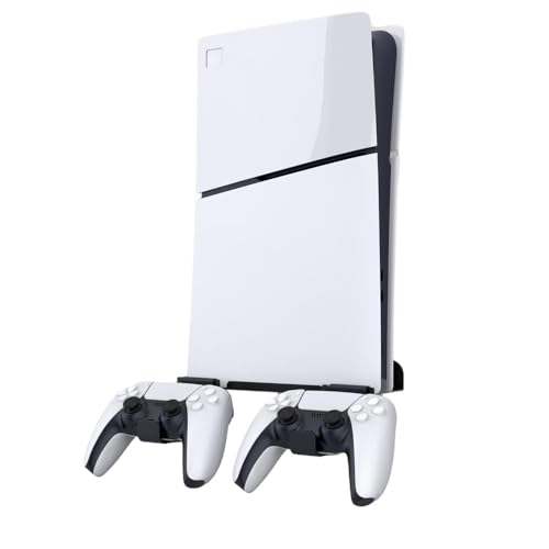 Für PS5 Wandhalterung,Wandhalterung für PS5 Slim Konsole Wandhalterung für PS5 Slim Gamepad Sitz Aufbewahrungsbügel von Tonguk