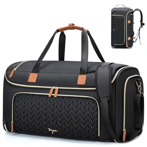 Tonyeee Kleidersack Reisetasche, 4 in1 Hängetasche für Damen, Wandelbarer Kleidersack zum Mitnehmen großer mit Schultergurt Sporttasche Handgepäck Tasche Schwarz Tonyeee Kleidersack Reisetasche, 4 in1 Hängetasche für Damen, Wandelbarer Kleidersack zum Mitnehmen großer mit Schultergurt Sporttasche Handgepäck Tasche Schwarz von Tonyeee