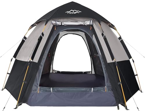 Toogh Campingzelt für 3–4 Personen, 60 Sekunden aufgebaut, wasserdicht, sechseckig, Outdoor-Sportzelt, Camping, Sonnenschutz, sofortiges Kabinenzelt, fortschrittliches Belüftungsdesign, bietet von Toogh