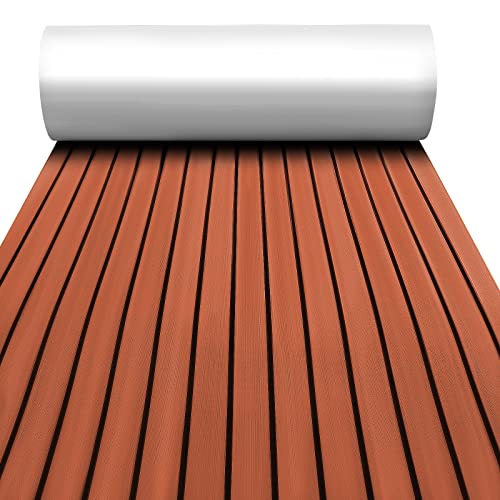 TOOGOU Eva Foam rutschfeste Marine-Bodenbelag Terrassenmatte Rückseite mit 3M-Kleber, synthetische Teak-Decks für Boote, Kajak (Dunkelbraun) TOOGOU Eva Foam rutschfeste Marine-Bodenbelag Terrassenmatte Rückseite mit 3M-Kleber, synthetische Teak-Decks für Boote, Kajak (Dunkelbraun) von Toogou