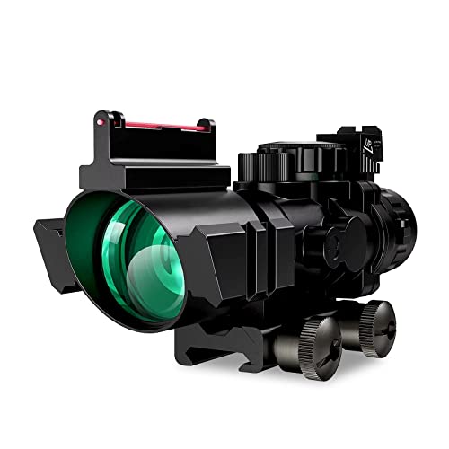 ToopMount 4x32 Zielfernrohr Dot Sight Rot Grün Blau 3 Farben Absehen 3 Level Fit 20mm Picatinny/Weaver Rail mit Duble Side Rails Fiber Iron Sight ToopMount 4x32 Zielfernrohr Dot Sight Rot Grün Blau 3 Farben Absehen 3 Level Fit 20mm Picatinny/Weaver Rail mit Duble Side Rails Fiber Iron Sight von ToopMount