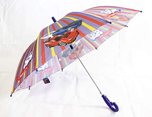 Top !! Schöner Kinder Regenschirm, Kinderschirm Motiv: Rennwagen in lila (3463) von Top !!