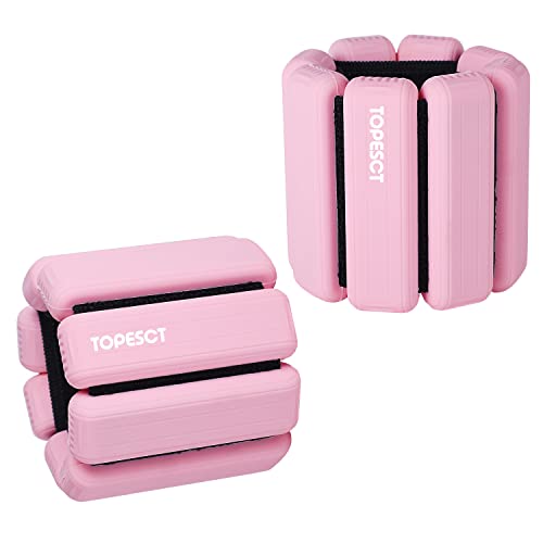 TOPESCT 2 PCS Verstellbare Handgelenkgewichte Knöchelgewichte Set Gewichtsmanschetten für Handgelenk Yoga, Tanz, Barre, Pilates, Kardiotraining, Aerobic, Walking von TopEsct