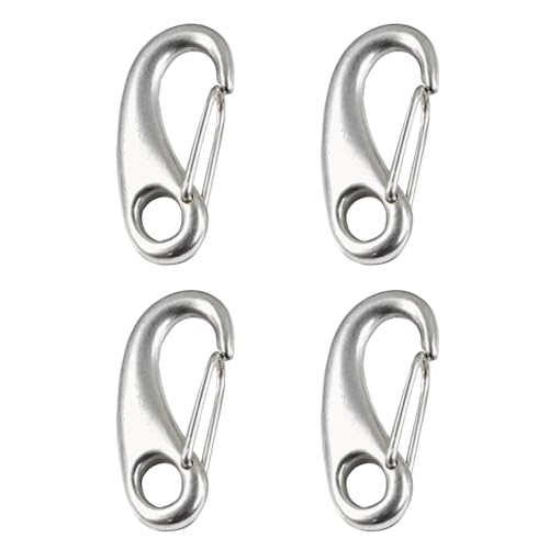 4 Stück Marine Karabiner Clips, Edelstahl Ei Form Feder Karabinerhaken Clip Schnellverbindung Karabiner Boot Fender Haken für Camping Angeln (M100) von TopHomer