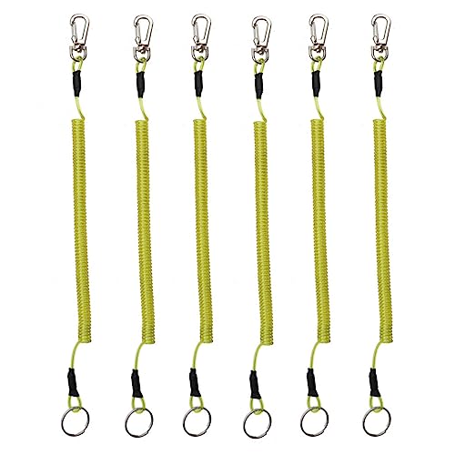 6 Stück Angel-Schlüsselanhänger, dehnbar, einziehbar, spiralförmig, multifunktional, für Zangen, Bootfahren, Schlüssel, Wandern, Klettern, Radfahren, Angeln, Gelb 6 Stück Angel-Schlüsselanhänger, dehnbar, einziehbar, spiralförmig, multifunktional, für Zangen, Bootfahren, Schlüssel, Wandern, Klettern, Radfahren, Angeln, Gelb von TopHomer