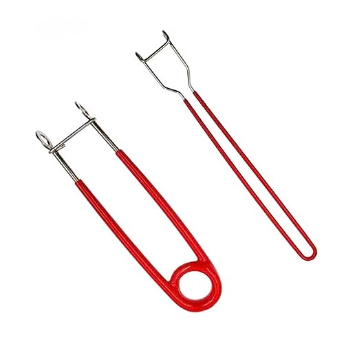 Fischmaulspreizer aus Edelstahl mit Angelköder Entferner Klammer, 2er Pack Fishing Rachen-Sperre Set, Werkzeug Zubehör für Angeln Fischen [Rot] von TopHomer