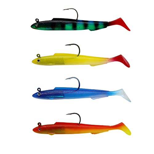 Gummifische Zander Set 3D-Augen weiche Angelköder 15cm 30g Fische Angeln Forelle & Barsch Köder Jigköpfe Kunstköder, Fischen Geschenk Für Süßwasser Salzwasser, 4er Pack, #1 Gummifische Zander Set 3D-Augen weiche Angelköder 15cm 30g Fische Angeln Forelle & Barsch Köder Jigköpfe Kunstköder, Fischen Geschenk Für Süßwasser Salzwasser, 4er Pack, #1 von TopHomer