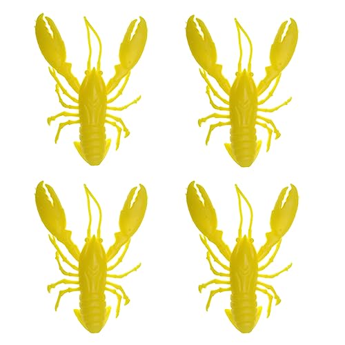 Krebs Gummiköder Set, 95mm Gummifische Langusten Angelköder Kunstköder Hummer Klaue Köder für Forelle Barsch Zander, 4er Pack Gelb Krebs Gummiköder Set, 95mm Gummifische Langusten Angelköder Kunstköder Hummer Klaue Köder für Forelle Barsch Zander, 4er Pack Gelb von TopHomer