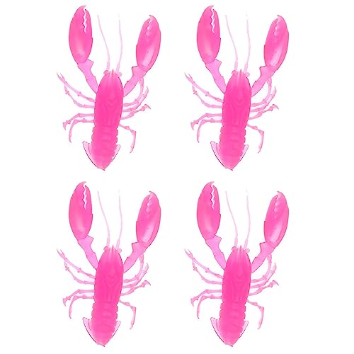 Krebs Gummiköder Set, 95mm Gummifische Langusten Angelköder Kunstköder Hummer Klaue Köder für Forelle Barsch Zander, 4er Pack Rosa Krebs Gummiköder Set, 95mm Gummifische Langusten Angelköder Kunstköder Hummer Klaue Köder für Forelle Barsch Zander, 4er Pack Rosa von TopHomer