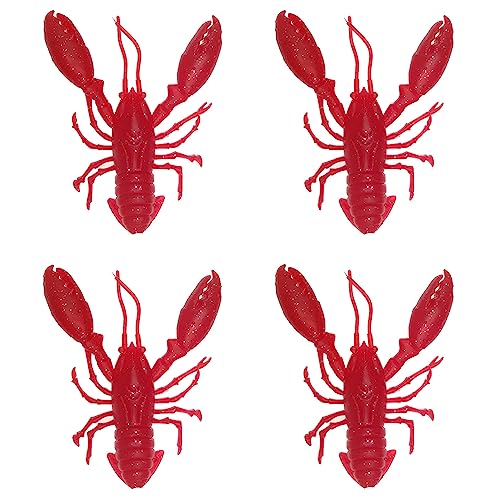 Krebs Gummiköder Set, 95mm Gummifische Langusten Angelköder Kunstköder Hummer Klaue Köder für Forelle Barsch Zander, 4er Pack Rot Krebs Gummiköder Set, 95mm Gummifische Langusten Angelköder Kunstköder Hummer Klaue Köder für Forelle Barsch Zander, 4er Pack Rot von TopHomer