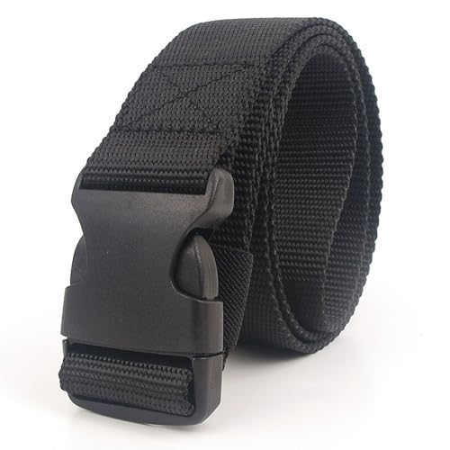 Nylongürtel für Damen und Herren, taktischer Canvas-Gürtel mit Kunststoffschnalle, verstellbarer Hüftgurt für Outdoor-Training und Sport, Flughafensicherheit, 110 cm, Schwarz , 110 cm Nylongürtel für Damen und Herren, taktischer Canvas-Gürtel mit Kunststoffschnalle, verstellbarer Hüftgurt für Outdoor-Training und Sport, Flughafensicherheit, 110 cm, Schwarz , 110 cm von TopHomer