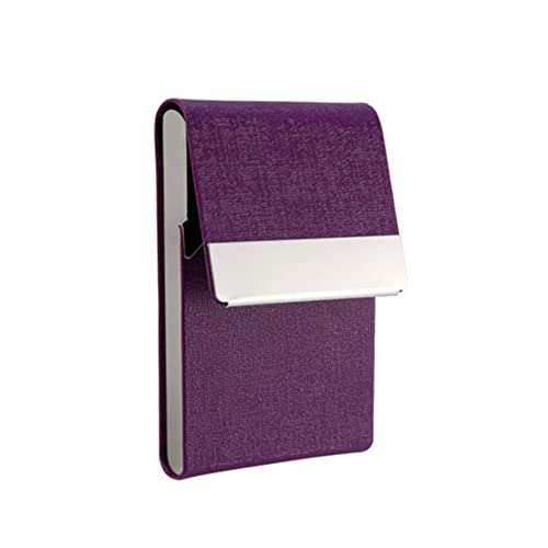 TopHomer Visitenkarten-Etui, 1 Stück PU-Leder-Visitenkarten-Etui Visitenkarten-Etui Schlank Edelstahl-Tasche Kartenetui mit Magnetverschluss - Violett TopHomer Visitenkarten-Etui, 1 Stück PU-Leder-Visitenkarten-Etui Visitenkarten-Etui Schlank Edelstahl-Tasche Kartenetui mit Magnetverschluss - Violett von TopHomer