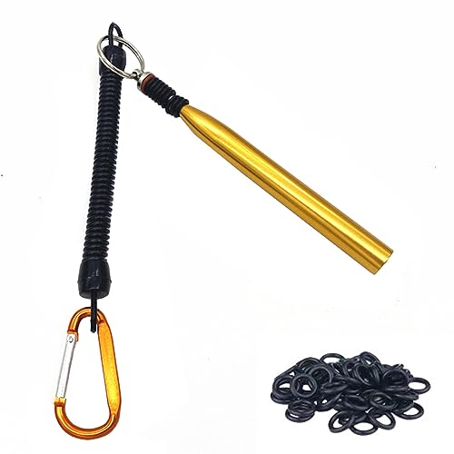Wacky Rigging Tool Set mit 300 Wacky O-Ringen, Angelköder-Rigs Weich Worm Kunststoffköder Werkzeug für Senko Neko Stickbaits - Gold von TopHomer