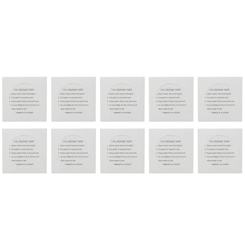 Zelt-Reparaturband, transparent, Flicken für Flicken, TPU, wasserdicht, aufblasbar, für Markisen, Kajak und Schwimmspielzeug, quadratisch, 10 Stück Zelt-Reparaturband, transparent, Flicken für Flicken, TPU, wasserdicht, aufblasbar, für Markisen, Kajak und Schwimmspielzeug, quadratisch, 10 Stück von TopHomer