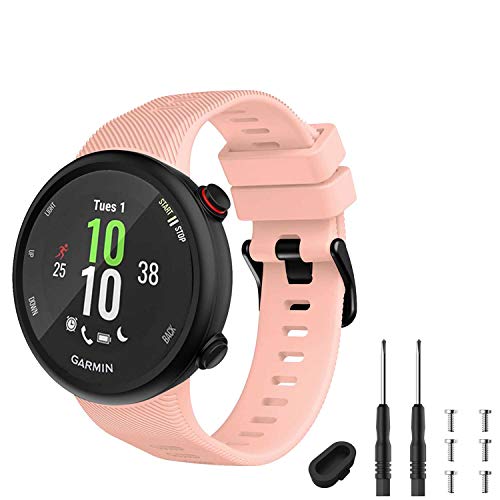 TopPerfekt GVFM Armband kompatibel mit Garmin Forerunner 45, Sport-Silikon-Armband, Ersatz-Armband für Forerunner 45 und Swim 2 (Rose) von TopPerfekt