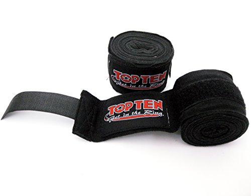 TOP TEN 4,5 m Boxbandagen AIBA Norm 450 cm schwarz Box- Bandagen Wickelbandagen Faustbandagen neu Wickel Faust Hand Handbandagen Black 4,5 Meter Klett Wraps Handwraps elastisch Elastik TOP TEN 4,5 m Boxbandagen AIBA Norm 450 cm schwarz Box- Bandagen Wickelbandagen Faustbandagen neu Wickel Faust Hand Handbandagen Black 4,5 Meter Klett Wraps Handwraps elastisch Elastik von TOP TEN
