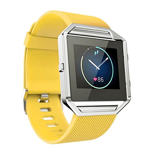 TopTen, Ersatz-Armband für Fitbit-Blaze-Smartwatch, verstellbar, aus weichem Silikon M gelb von TopTen