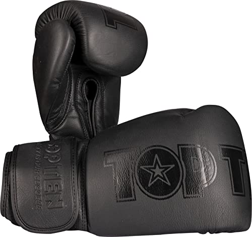 Boxhandschuh „Black`n`Black“ - 12 oz, schwarz-schwarz von TOP TEN