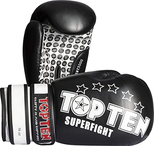 Boxhandschuhe „Superfight 3000“ - schwarz, 16 oz von TOP TEN
