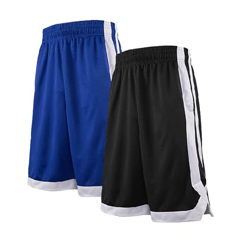 TopTie 2 Stück Herren Sport Shorts, Basketball Trainingsshorts Kurze Sporthose mit Taschen-Schwarz/Blau-L TopTie 2 Stück Herren Sport Shorts, Basketball Trainingsshorts Kurze Sporthose mit Taschen-Schwarz/Blau-L von TopTie