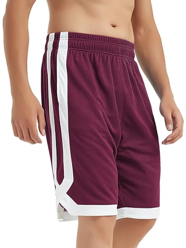 TopTie Herren Sport Shorts, Basketball Trainingsshorts Kurze Sporthose mit Taschen-Dunkelrot-XL TopTie Herren Sport Shorts, Basketball Trainingsshorts Kurze Sporthose mit Taschen-Dunkelrot-XL von TopTie