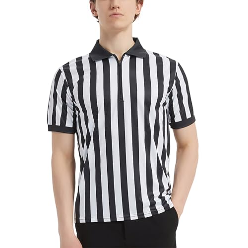 TopTie Herren Schiedsrichtershirt Kurzarm Offizielles Schiedsrichterhemd Umpire Trikots perfekt für Outdoor-Sportarten- M von TopTie