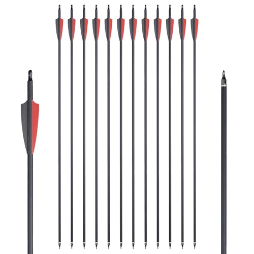 Toparchery 12 Pack 30 Zoll Pfeile für Bogenschießen,Carbonpfeile Bogenpfeile Jagdpfeile für Compound Recurve Bögen Outdoor Zielschießen Spine 600 Toparchery 12 Pack 30 Zoll Pfeile für Bogenschießen,Carbonpfeile Bogenpfeile Jagdpfeile für Compound Recurve Bögen Outdoor Zielschießen Spine 600 von Toparchery
