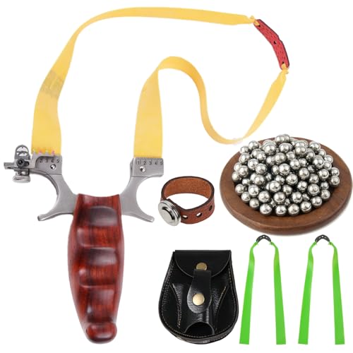 Zwille Steinschleuder Profi Set,Edelstahl Schleuder Katapult mit 2 Schleuder Gummibändern, 100 Metallkugeln, Tasche&Ring für Anfänger & Profis Zwille Steinschleuder Profi Set,Edelstahl Schleuder Katapult mit 2 Schleuder Gummibändern, 100 Metallkugeln, Tasche&Ring für Anfänger & Profis von Toparchery