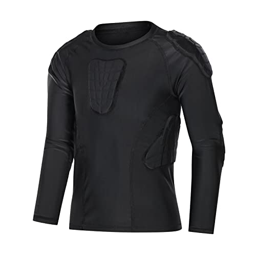 Topeter- Compression Padded Shirt Langarm Schulter Brustschutz für Skateboard Snowboard Eisskifahren Fahrrad Teenager Schwarz YL Topeter- Compression Padded Shirt Langarm Schulter Brustschutz für Skateboard Snowboard Eisskifahren Fahrrad Teenager Schwarz YL von Topeter