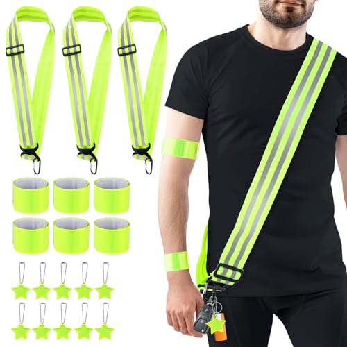 Tophoniex Reflektoren Kleidung Set, 3 Reflektor Gürtel Verstellbaren 6 Reflektorband 10 Reflektoren Anhänger Klatscharmband für ogger,Radfahrer,Hundewandern,Outdoor Sports,Zur Schule Gehen Tophoniex Reflektoren Kleidung Set, 3 Reflektor Gürtel Verstellbaren 6 Reflektorband 10 Reflektoren Anhänger Klatscharmband für ogger,Radfahrer,Hundewandern,Outdoor Sports,Zur Schule Gehen von Tophoniex