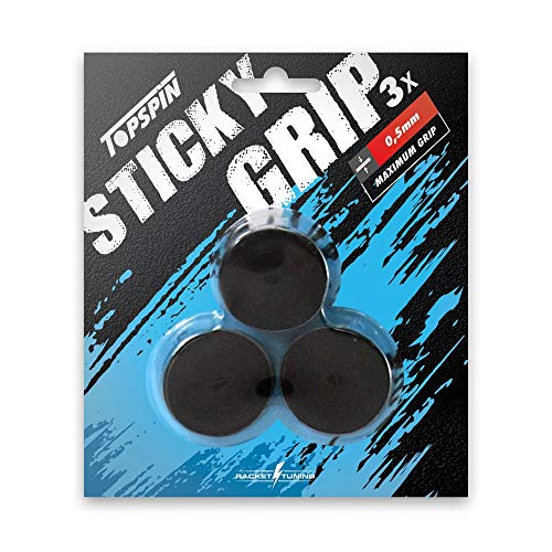 Topspin Sticky Grip 3er 0,5mm - Overgrip Griffband für Tennisschläger, Farbe Griffband:schwarz Topspin Sticky Grip 3er 0,5mm - Overgrip Griffband für Tennisschläger, Farbe Griffband:schwarz von Topspin
