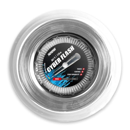 Topspin Tennissaite Cyber Flash - 110m 'The Classic One' Tennis-Saite für Gute Power und Spin Eigenschaften, Saitenstärke:1.30 mm Topspin Tennissaite Cyber Flash - 110m 'The Classic One' Tennis-Saite für Gute Power und Spin Eigenschaften, Saitenstärke:1.30 mm von Topspin