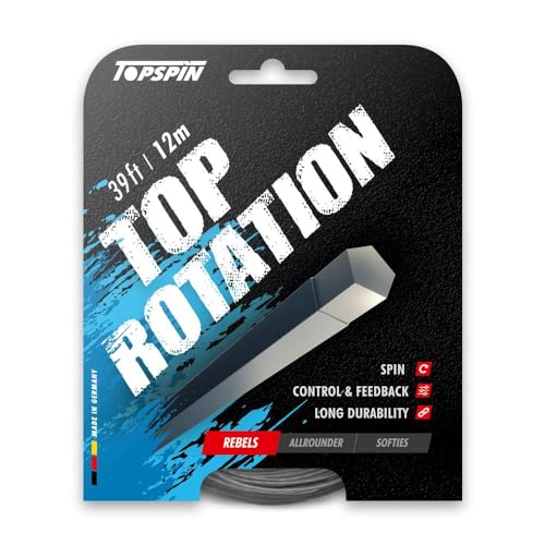 Topspin Tennissaite Top Rotation - 12m 'Unyielding Killer' Tennis-Saite für Spin und Power, Saitenstärke:1.31 mm Topspin Tennissaite Top Rotation - 12m 'Unyielding Killer' Tennis-Saite für Spin und Power, Saitenstärke:1.31 mm von Topspin