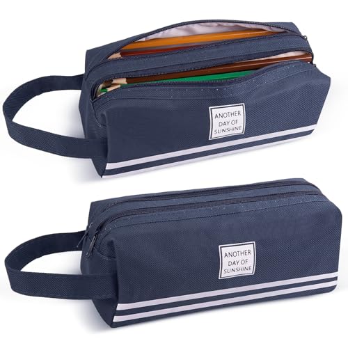 Toptime Federmäppchen, Federmappe mit Großem Fassungsvermögen, Federtasche mit 2 Fächer für Mädchen Jungen Teenager, Oxford-Stoff Pencil Case mit Tragegriff Stiftetasche für Schule, Büro (Blau) Toptime Federmäppchen, Federmappe mit Großem Fassungsvermögen, Federtasche mit 2 Fächer für Mädchen Jungen Teenager, Oxford-Stoff Pencil Case mit Tragegriff Stiftetasche für Schule, Büro (Blau) von Toptime