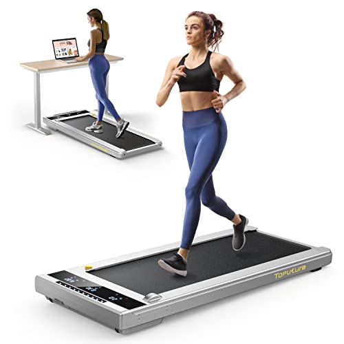 Electric Folding Treadmill Space Saving Home Walking Pad Laufband mit LED, 1-10km/h Laufband für Zuhause, Under Desk Schreibtisch Treadmill, Fernbedienung und App von Toputure
