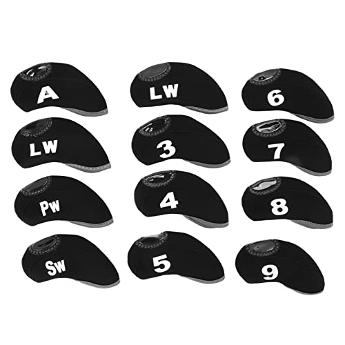 Golf Club Head Covers,Golf Iron Covers,12 PCS Iron Covers für Golfschläger Golf Iron Pole Number Cover Club Protective Head Cover Black Golf Club Head Covers,Golf Iron Covers,12 PCS Iron Covers für Golfschläger Golf Iron Pole Number Cover Club Protective Head Cover Black von Topyond