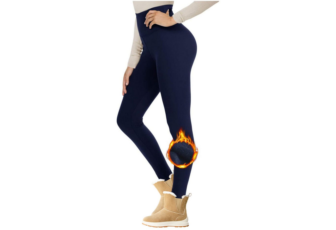 Torcarvh Yogaleggings Thermo Leggings Damen High Waist Winter Gefütterte Thermoleggins von Torcarvh