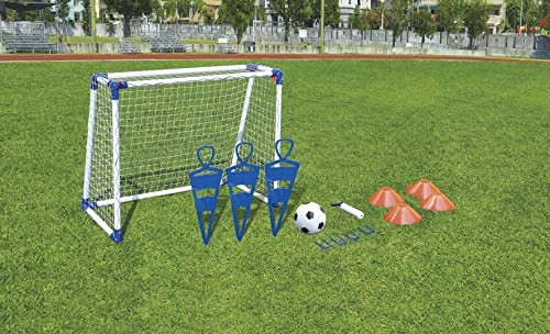 Tornado | 100PRO Coach Kinder Fußballtraining Set mit einem Fußballtor 104 x 88 cm aus uPVC Kunststoff und umfangreichem Zubehör Tornado | 100PRO Coach Kinder Fußballtraining Set mit einem Fußballtor 104 x 88 cm aus uPVC Kunststoff und umfangreichem Zubehör von Tornado Ballsport Tore